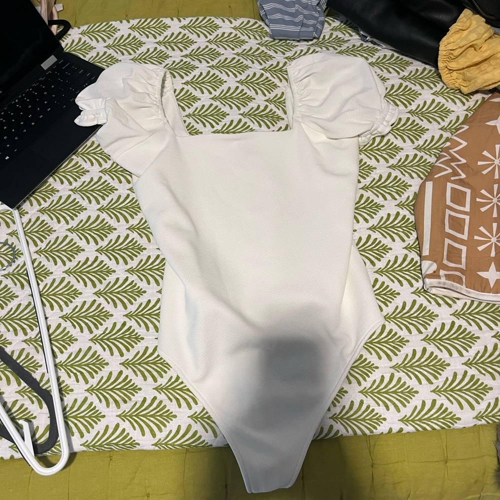 Show Me Your MuMu Cream Puff Sleeve Bodysuit